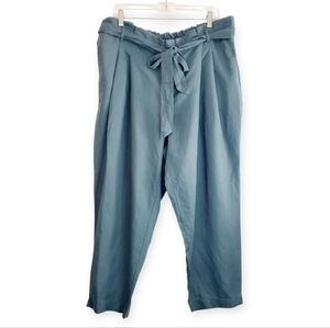 NWT LOFT Women's Paperbag High Waist Pleated Straight Leg Linen Pants